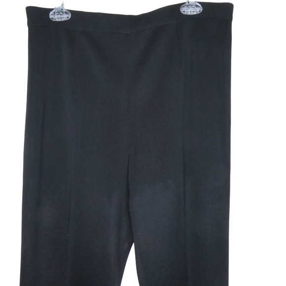 Exclusively Misook Black Knit Pants M High Waist Acrylic Pull On Flat Front - Picture 3 of 6